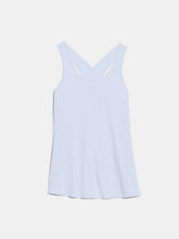 Optima Stride Chill Crisscross Active Tank front view in light blue. 