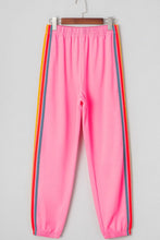 PrismFlow Active Pants pink front view on hanger