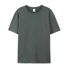 Front view of PureForm Luxe Cotton Tee in Gray showing classic round neck and clean minimalist design.