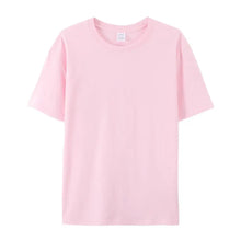 Front view of PureForm Luxe Cotton Tee in Pink showing classic round neck and clean minimalist design.