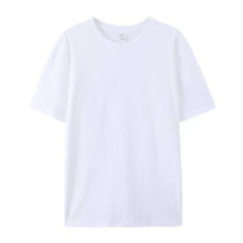 Front view of PureForm Luxe Cotton Tee in White showing classic round neck and clean minimalist design.