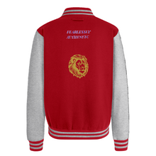 Red Divine Dominion Heavyweight Varsity Jacket back view