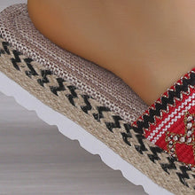 A close up of a model wearing a pair of the red Open Toe Platform Sandals.