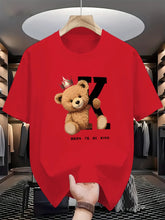 Regal K Bear Red Graphic Tee on hanger in luxury closet.