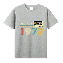 TapeWave Grey 1972 Retro Graphic Tee front view.