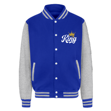Royal Blue Divine Dominion Heavyweight Varsity Jacket front view