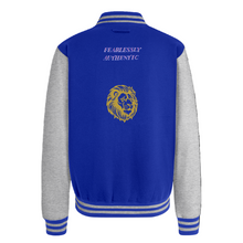 Royal Blue Divine Dominion Heavyweight Varsity Jacket back view