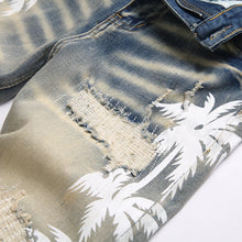 Close-up of distressed ripped detail on SOKOTOO denim jeans