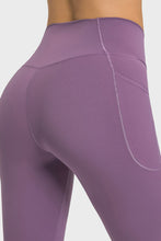 close up back view showing fabric texture of solunexa fit leggings purple