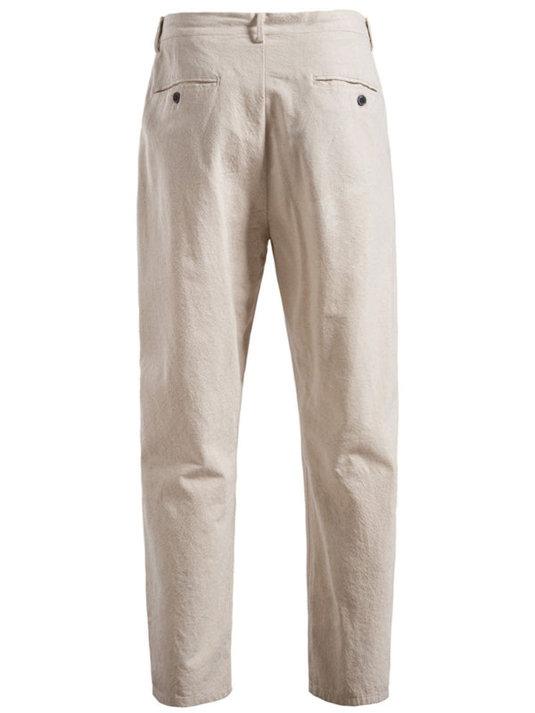 Stravere drawstring straight chinos back view in beige