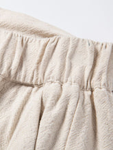 stravere drawstring straight chinos beige elastic waist close up