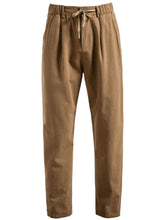 stravere drawstring straight chinos front view in camel