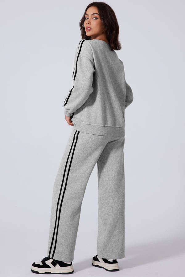 striva twinset light gray back view on model