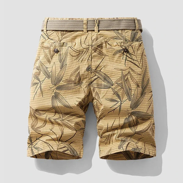 TerraLeaf Explorer Camo Bermuda Shorts back view in Khaki.