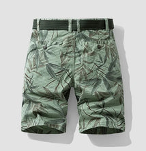 TerraLeaf Explorer Camo Bermuda Shorts back view in Light Green.