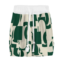Cream geometric Tropiverno™ Prism Tide Shorts front view with elastic drawstring waist