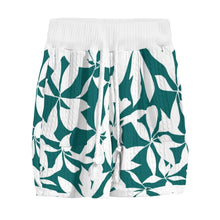Green floral Tropiverno™ Prism Tide Shorts front view with drawstring waist and jacquard texture