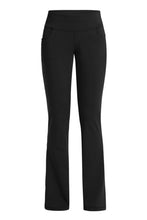 Front view of velapocket flare pants black