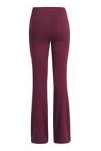 back view of velapocket flare pants burgundy