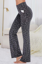 side view phone in pocket in velapocket flare pants gray