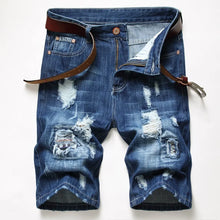 VeranoBlu Threads men’s slim fit washed vintage petite stretch jean shorts in medium blue front view.