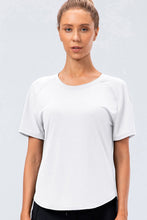 Verzana Active Tee in white — front view, raglan sleeves and clean fit.