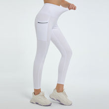 side view showing stretch fabric of virexaform sculpt leggings white