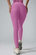  back view walking in vshapeflex active leggings pink purple