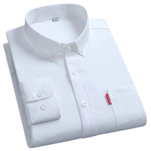 Folded front view of men’s white Business MVP Elite long sleeve button-down shirt showcasing collar, placket, and sleeve cuff