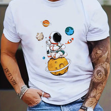 Close up front photo of the white Astronaut Planet Tee