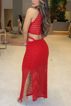Back view of orange-red Zalithé™ Sweater Dress, highlighting open-back design and curve-enhancing fit.