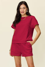 Deep red Zero Lies Zone set styled for casual date nights, brunch, or relaxed social plans.